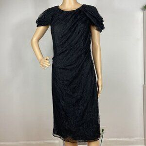 Tadashi Shoji Stretchy Lightweight Dress Size 10 Sheer Black Lace Floral